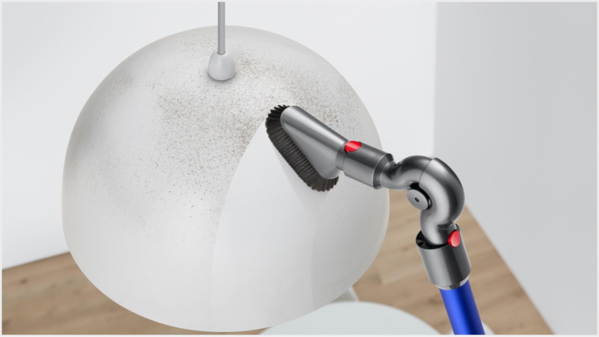 Dyson tool allowing the vacuum to clean a lampshade.