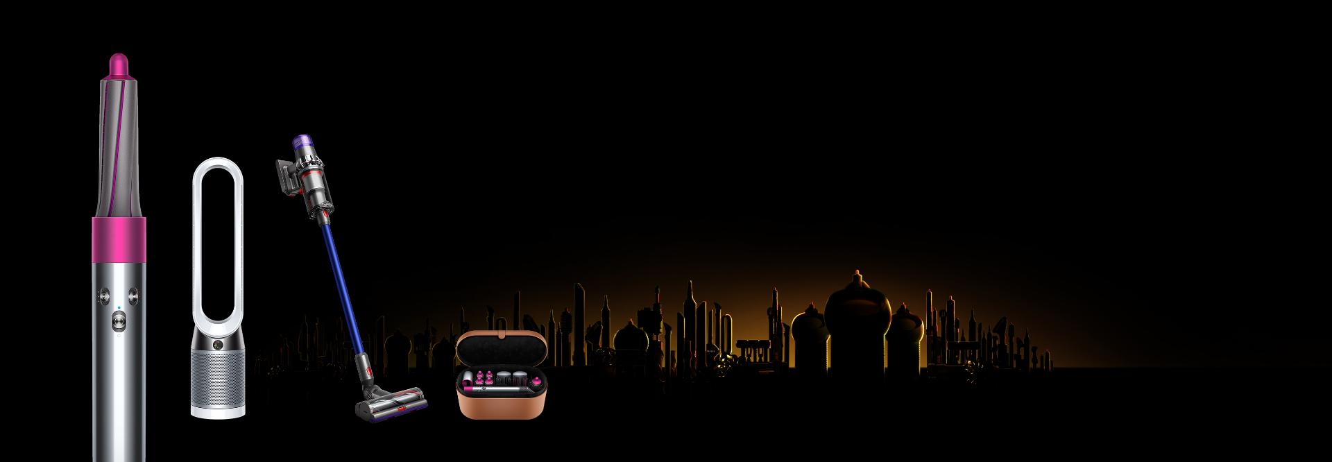 Ramadan background with open gift box,Dyson V11, Dyson TP04 and Dyson Airwrap
