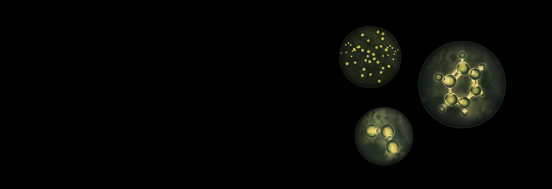 Detailní záběry běžných znečišťujících látek v domácnosti