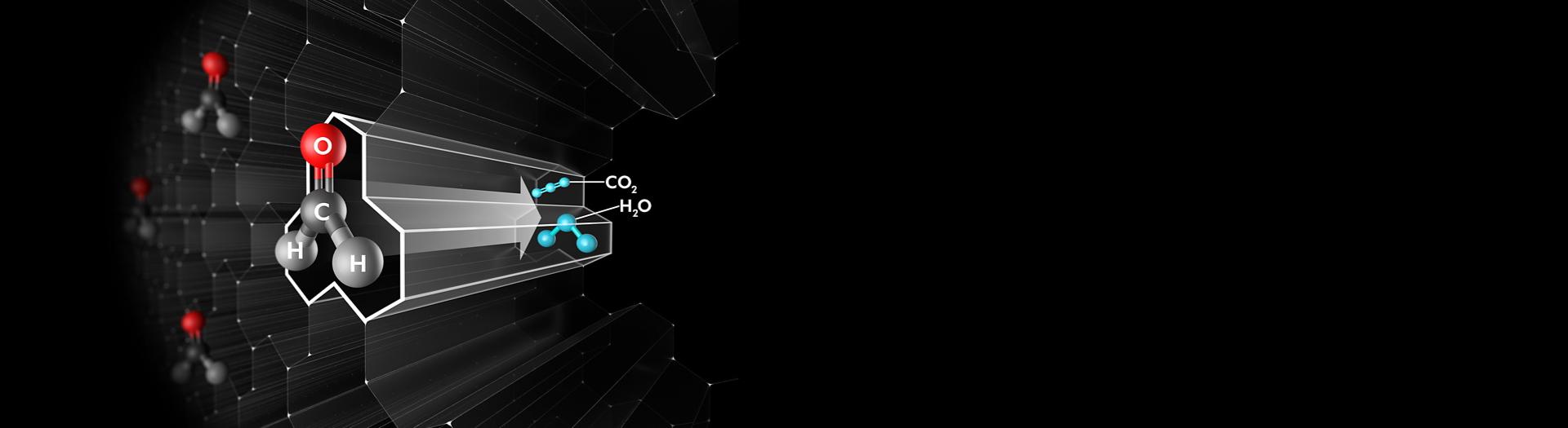 لقطة جانبية لجهاز Dyson Purifier Cool Formaldehyde تعرض مسارات تدفق الهواء داخل الجهاز.