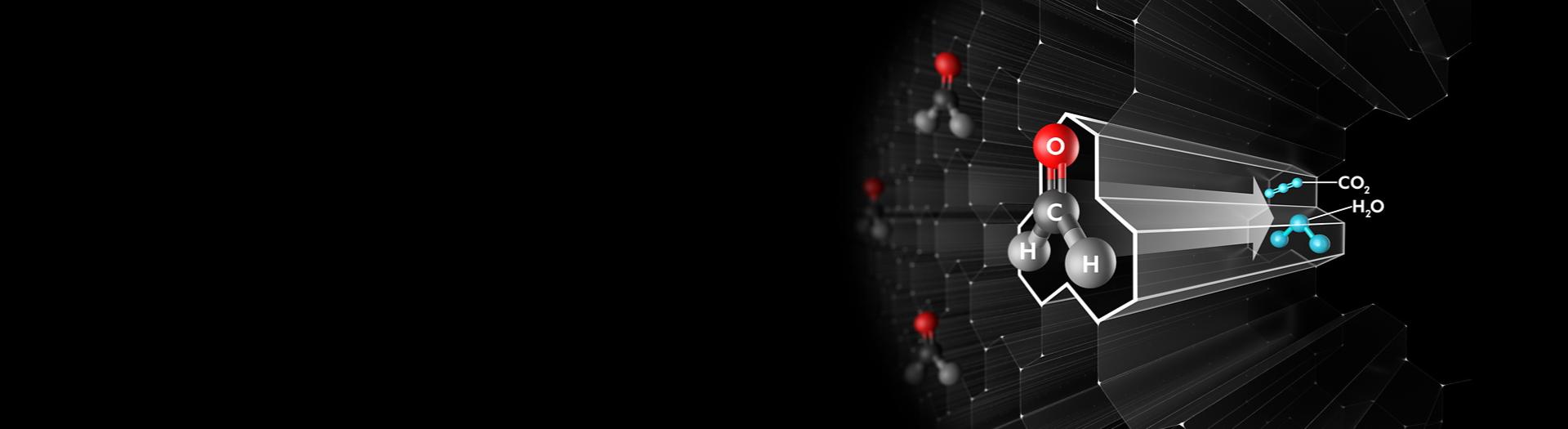 圖像表示甲醛分子被破壞。 