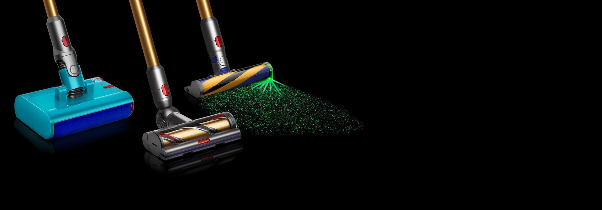 مجموعة مختارة من مكانس دايسون اللاسلكية.