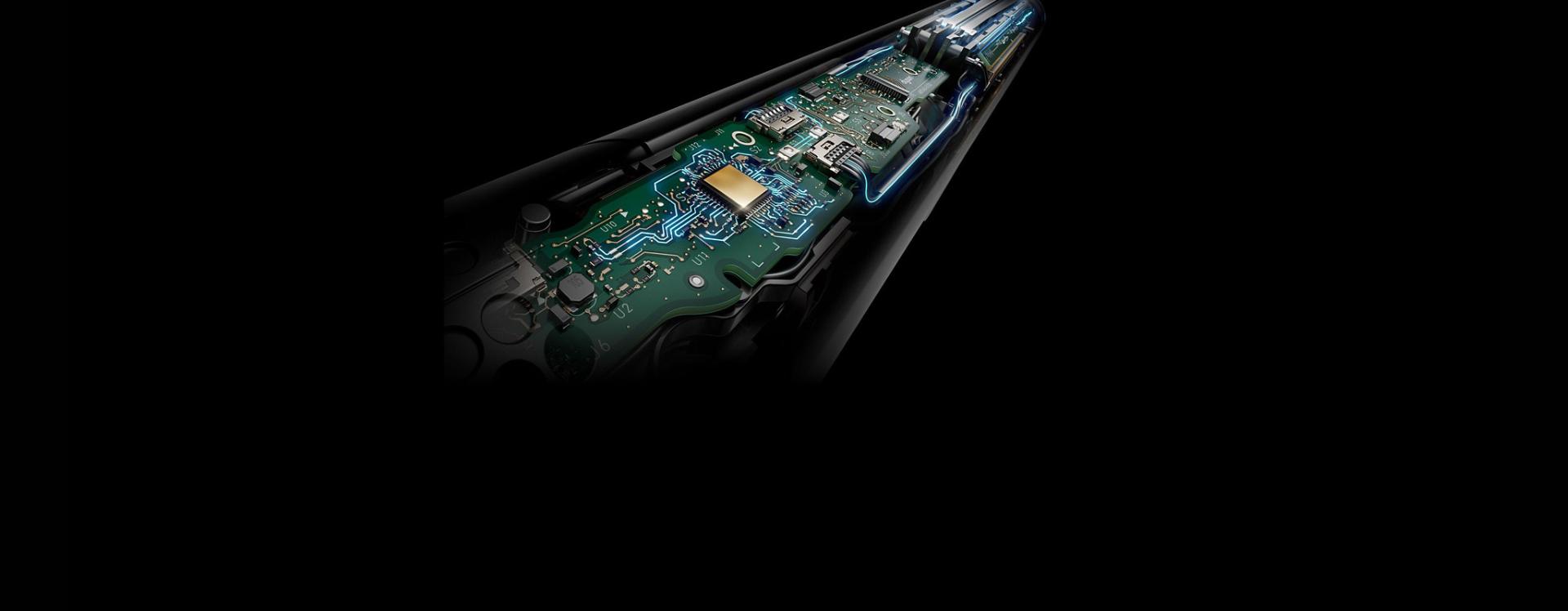 Close-up of the Dyson Airstrait straightener's circuit board.