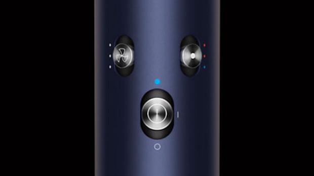 صورة مُقرَّبة لأزرار الإعدادات في مقبض مجفف ومصفف الشعرDyson Airwrap متعدد الوظائف.