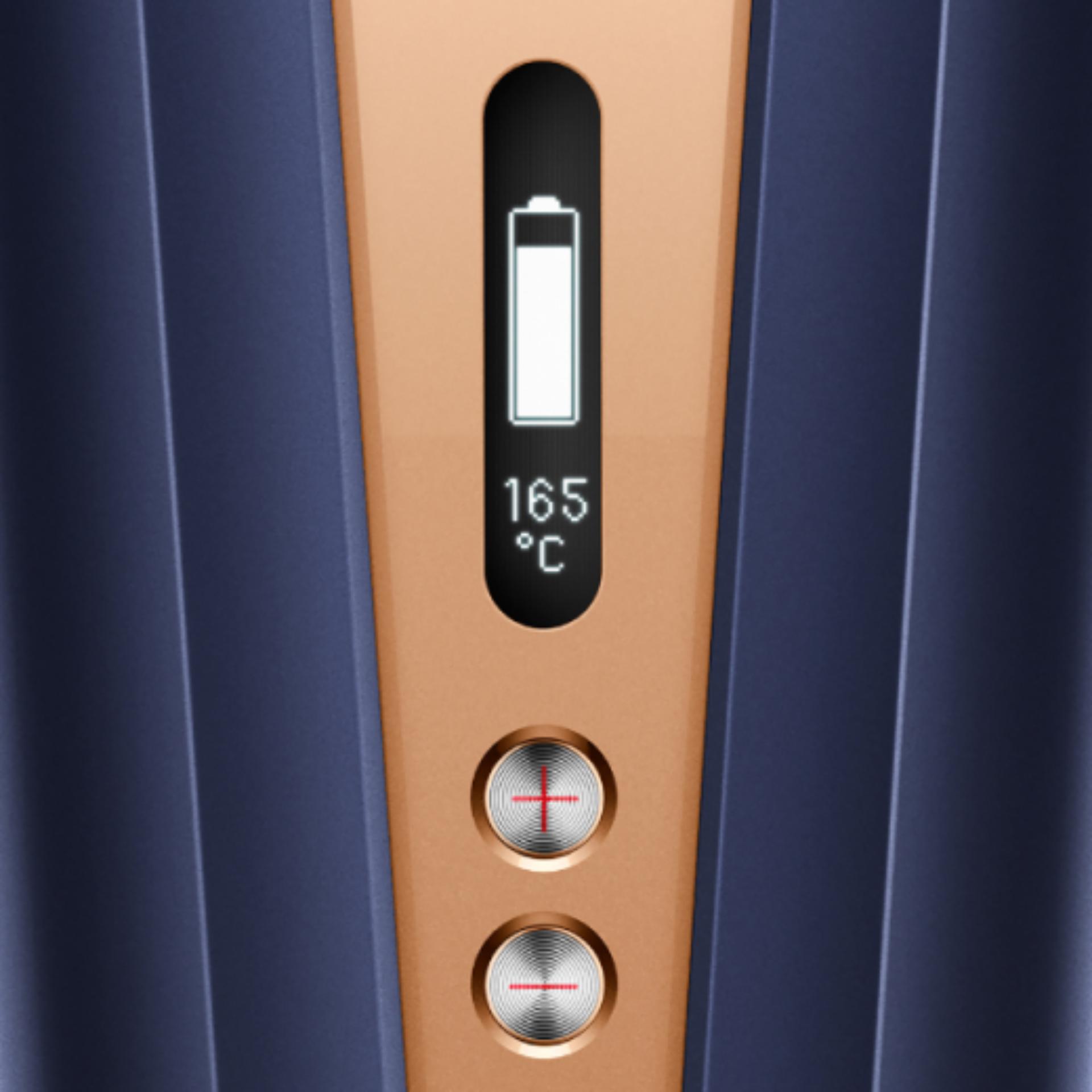 Close-up of the OLED screen.