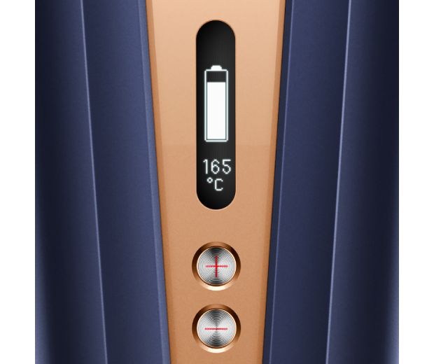 Close-up of the OLED screen.