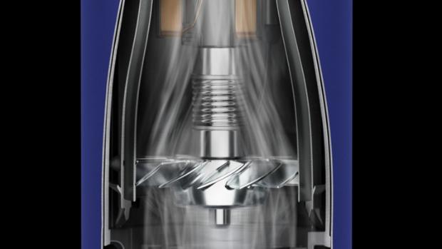 A technology image of the Dyson Hyperdymium motor inside the Dyson Supersonic Nural hair dryer handle