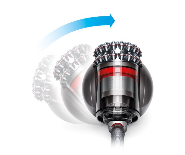 Egy Dyson Big Ball porszívó magától feláll, miután felborult.
