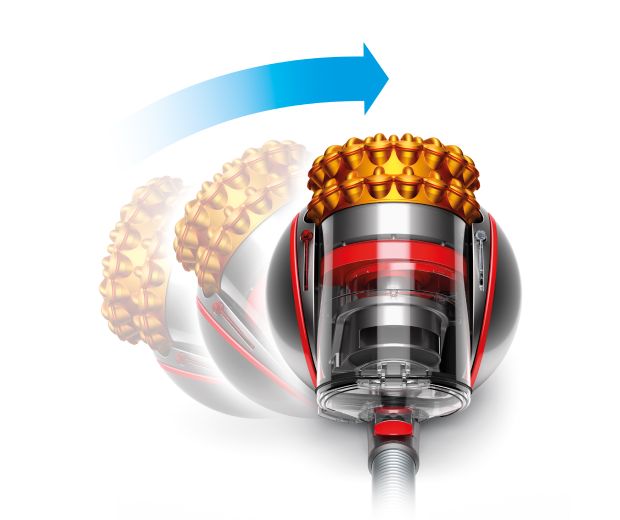 Egy Dyson Big Ball porszívó magától feláll, miután felborult.