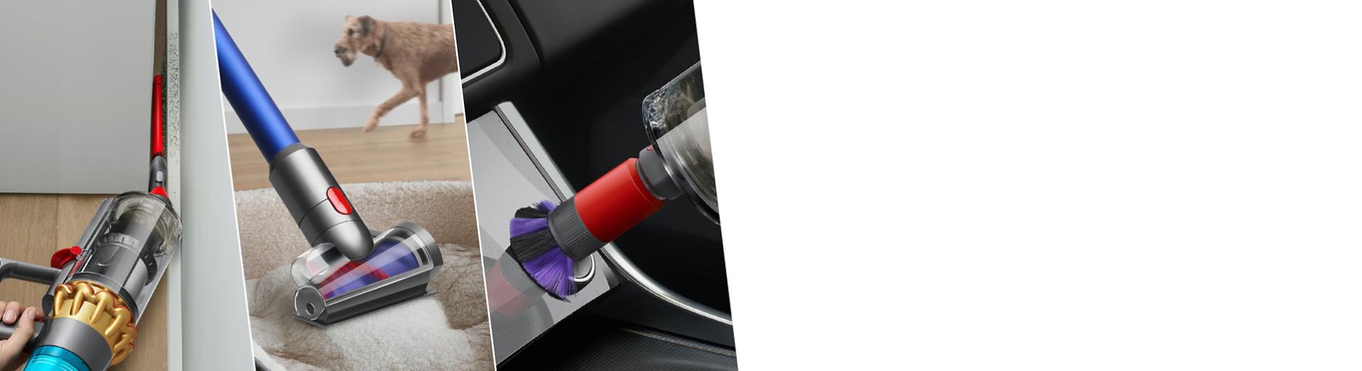 ملحقات العناية بالأرضيات قيد الاستخدام.