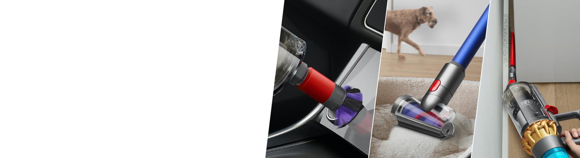 Floorcare attachments in use.