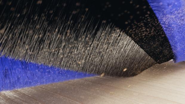 Close-up of the woven nylon on the Fluffy cleaner head as it cleans fine dust and larger debris.