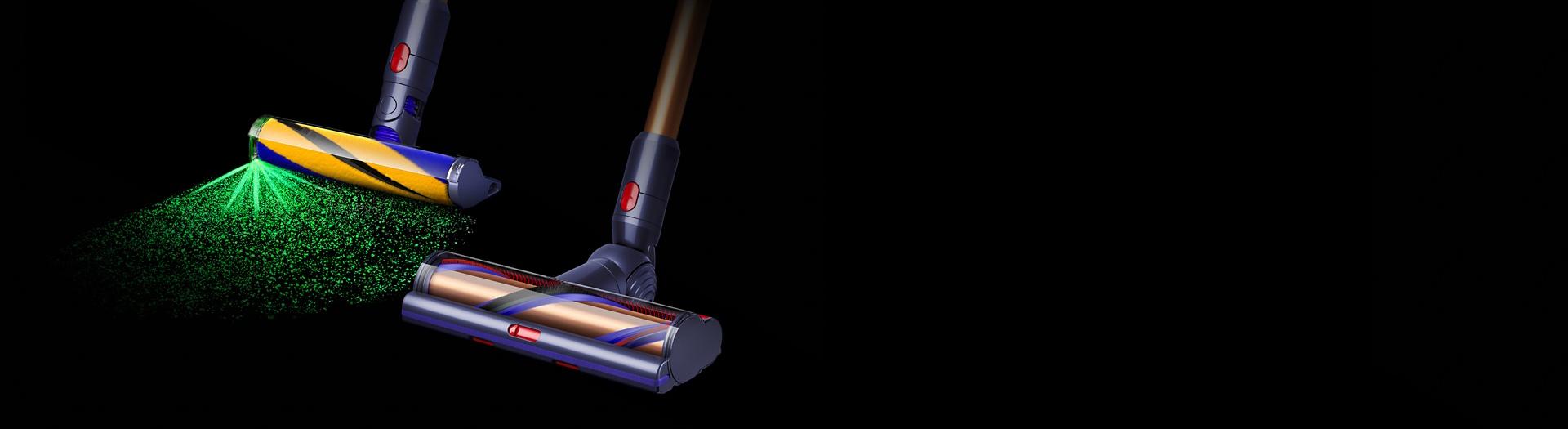 Fluffy Optic and Digital Motorbar cleaner heads side by side.