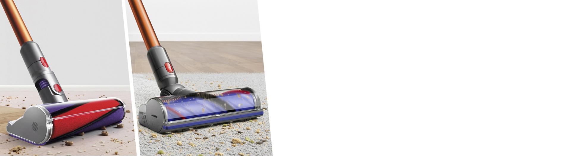 شاشة مقسومة لثلاثة رؤوس تنظيف.