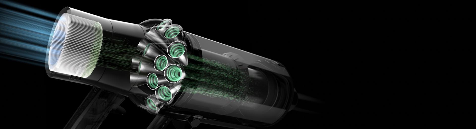 لقطة جانبية لمكنسة Dyson V11 Total Clean.