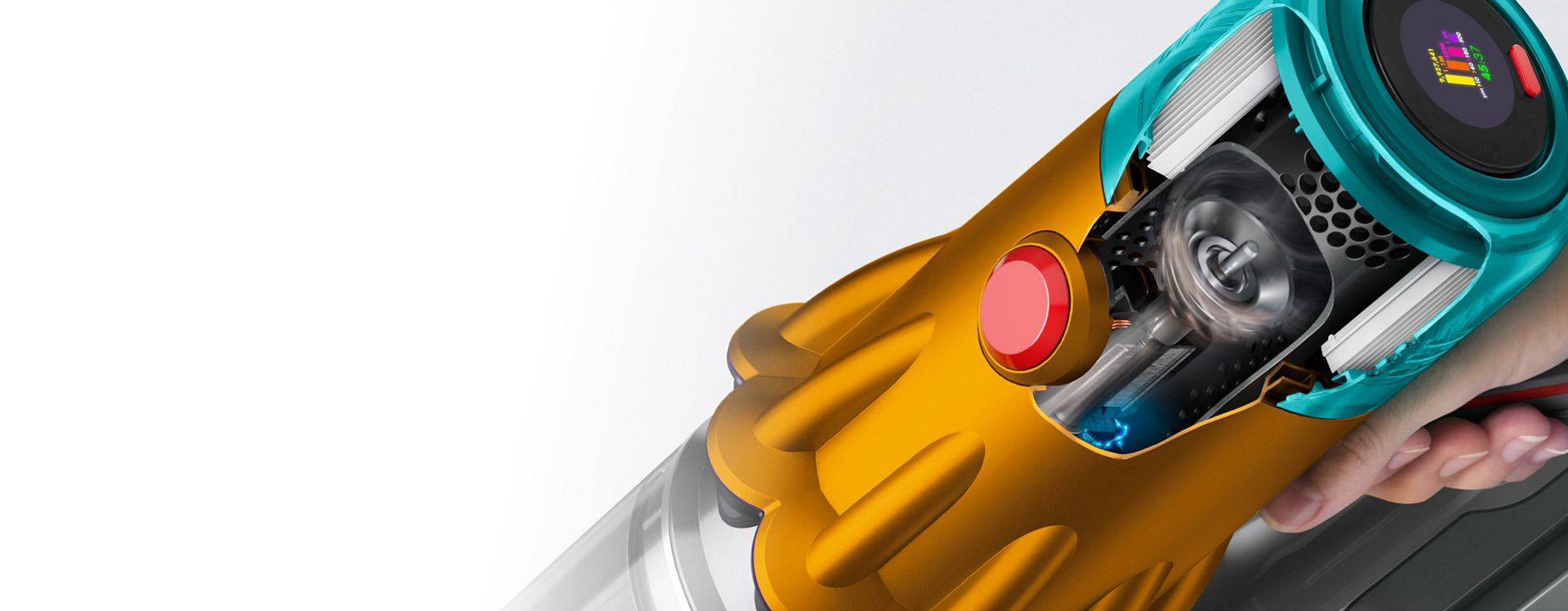 A cut-out of the Dyson V12 Detect Slim Absolute.