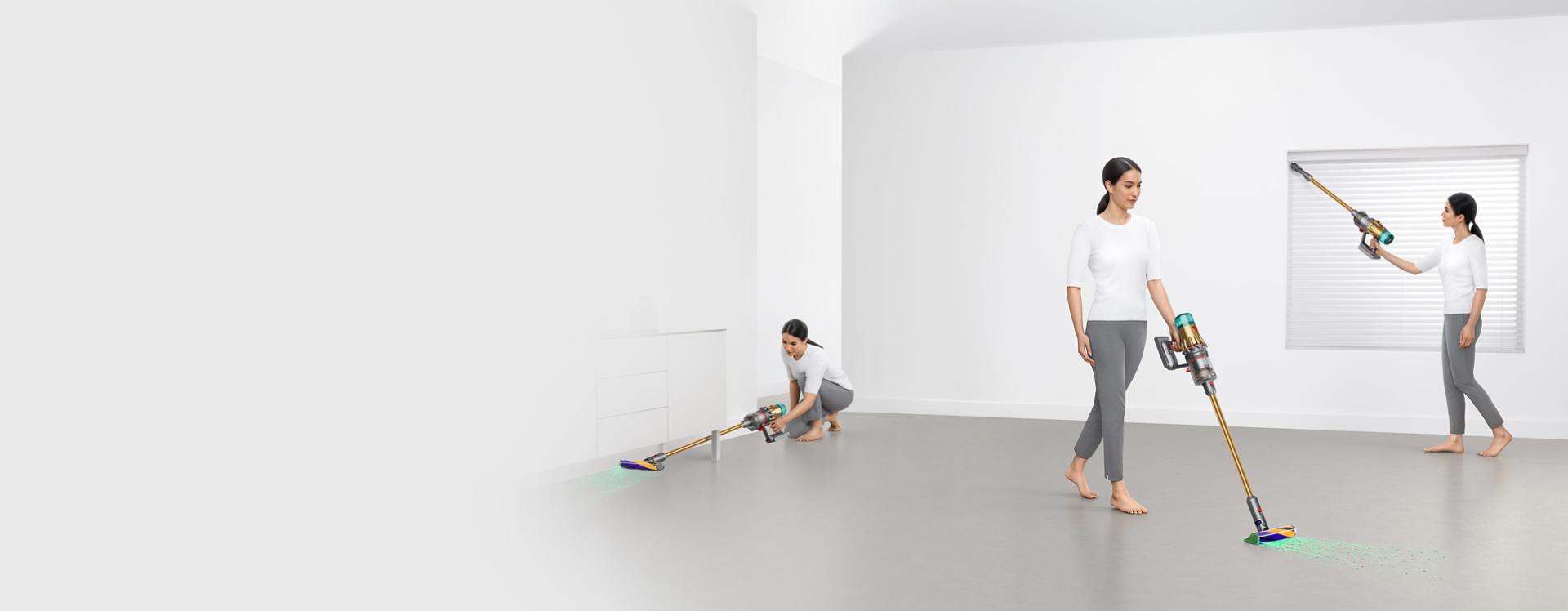 Rodzinny dom sprzątany odkurzaczem Dyson V12 Detect Slim.