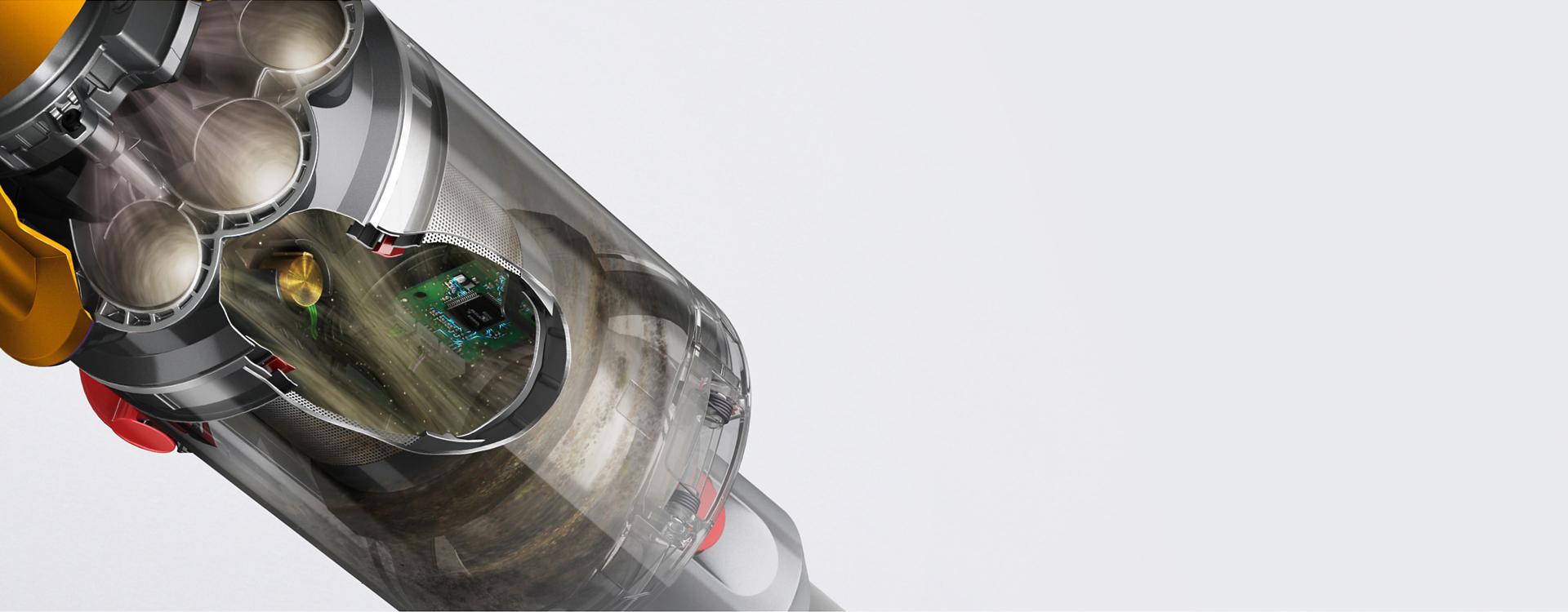 لقطة جانبية لمكنسة Dyson V12 Detect Slim Absolute.