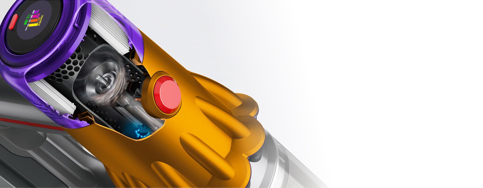 لقطة جانبية لمكنسة Dyson V12 Detect Slim Absolute.