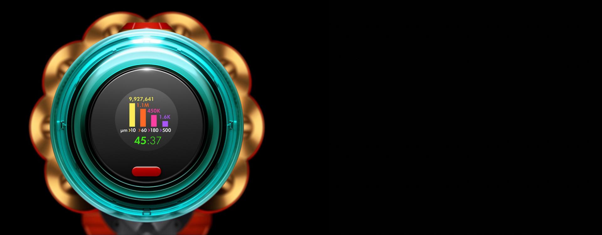 شاشة LCD بمكنسة Dyson V12s Submarine للتنظيف الرطب والجاف.