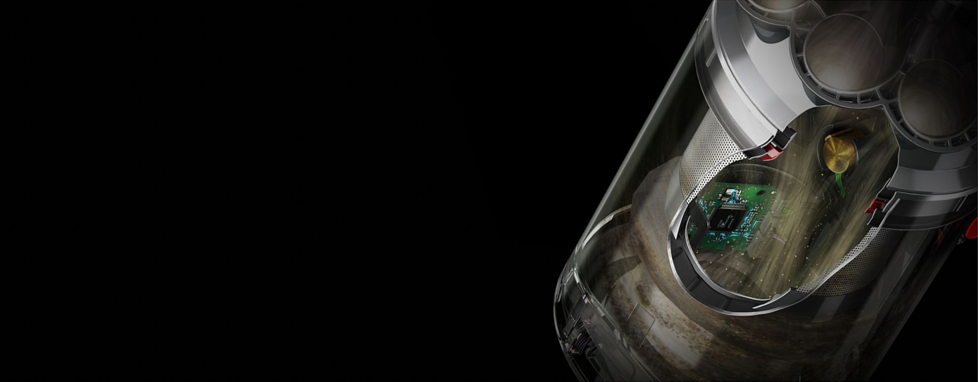 Cutaway of the Dyson V12s Submarine showing the Piezo sensor.