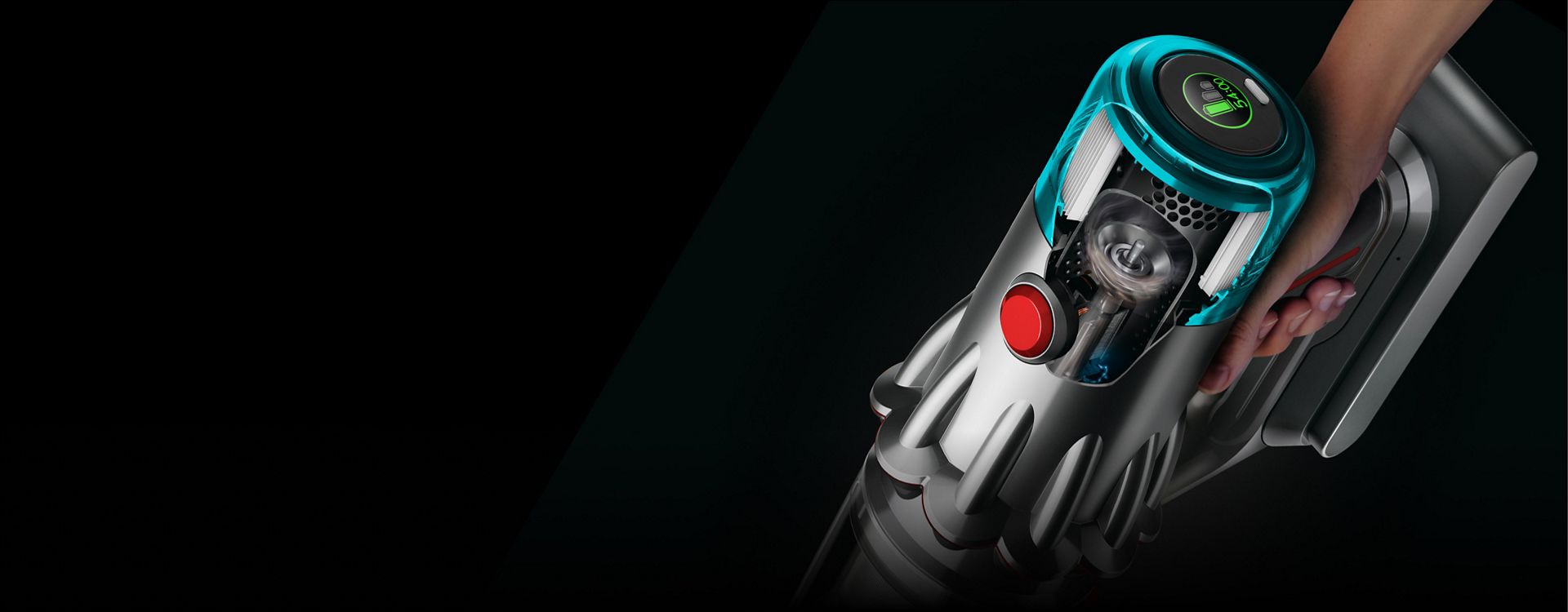Cutaway of the Dyson V12s Submarine Complete showing the Hyperdymium motor.