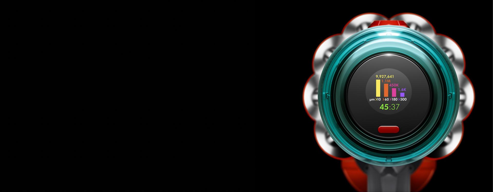 Màn hình LCD của máy hút bụi đa năng Dyson V12s Submarine.