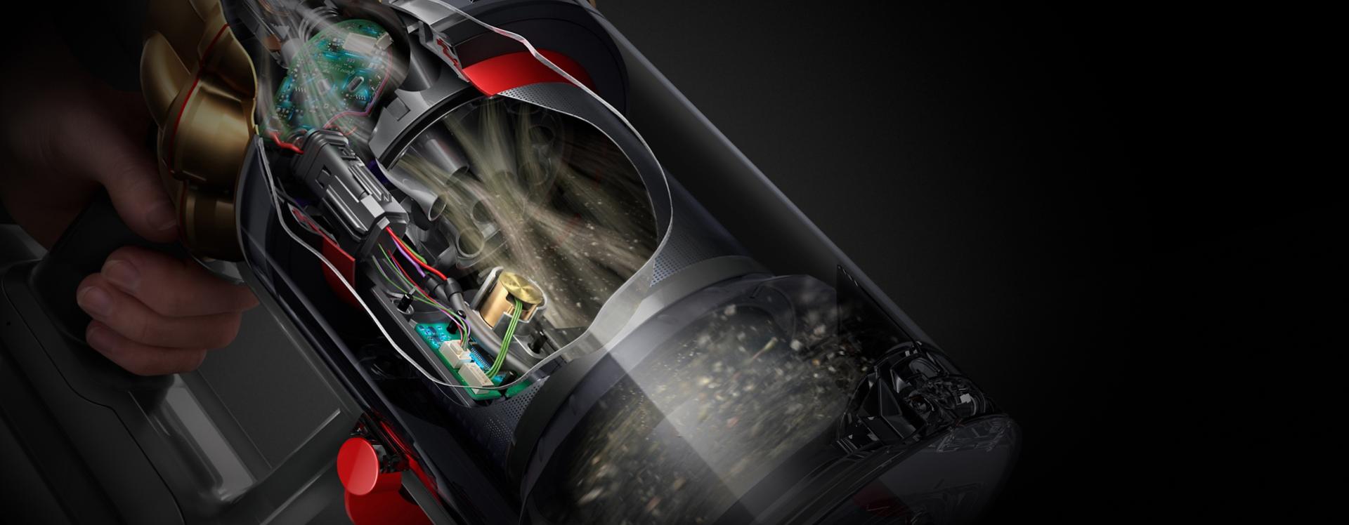 لقطة جانبية مُقرَّبة من المدخل ومستشعر بيزو.