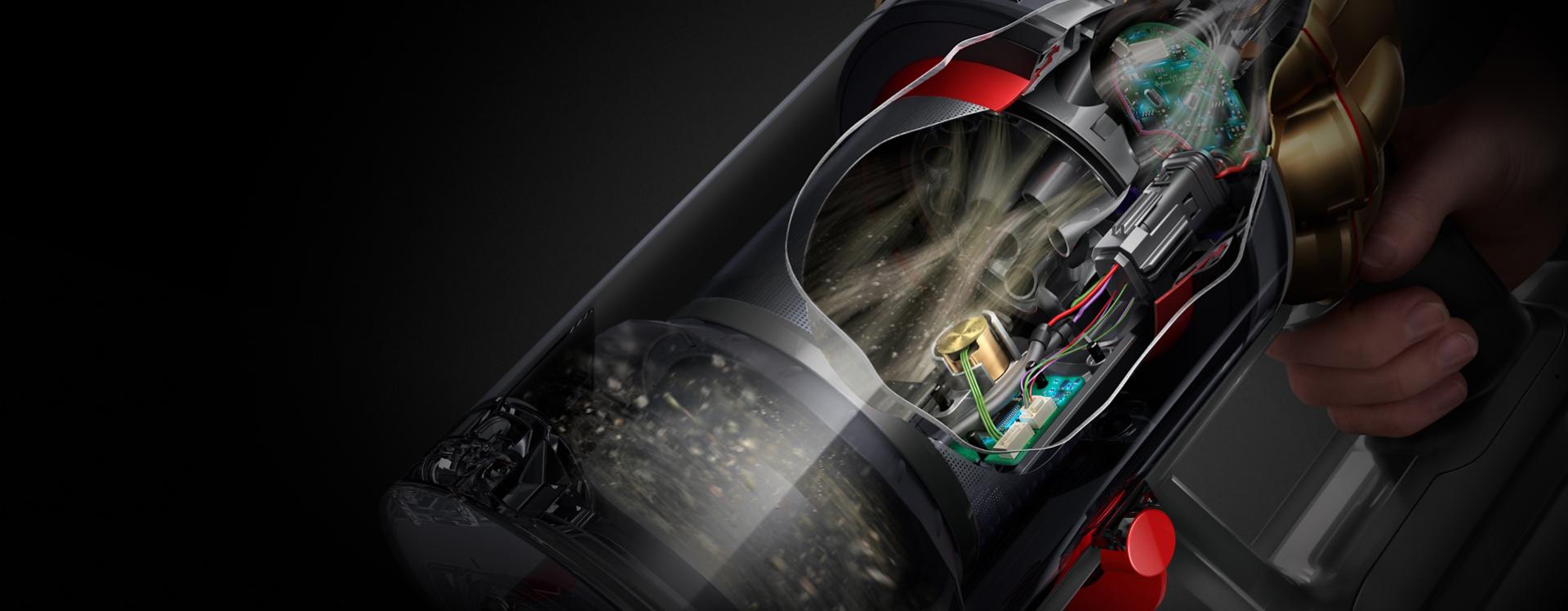 Giriş ve piezo sensörünün yakından kesit görünümü.