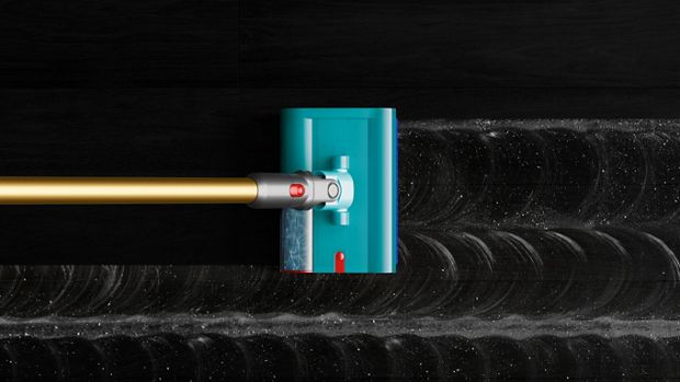 The Motorised Submarine wet roller head cleans a floor without leaving streaks.