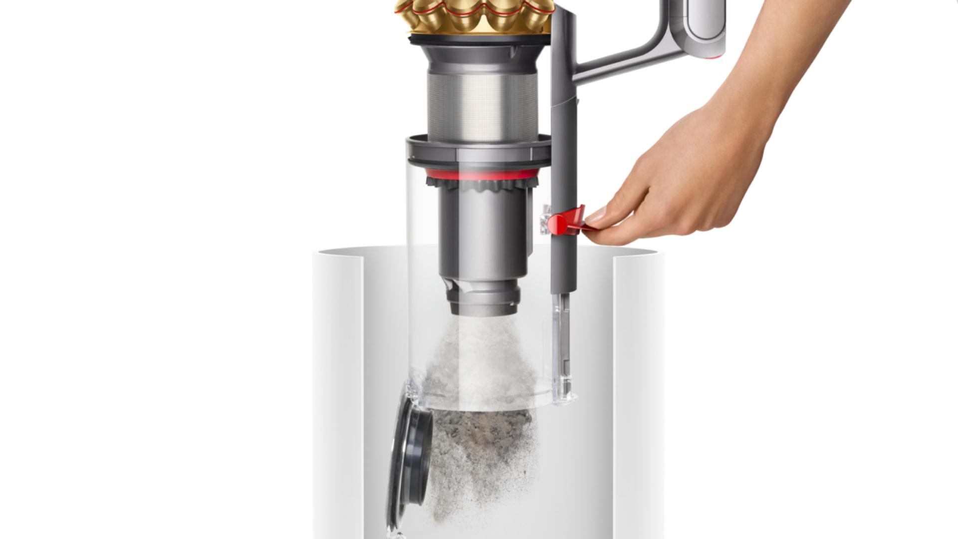 The Dyson V15s Detect Submarine’s bin is emptied.