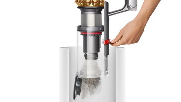 The Dyson V15s Detect Submarine’s bin is emptied.