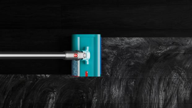 The Motorised Submarine wet roller head cleans a floor without leaving streaks.