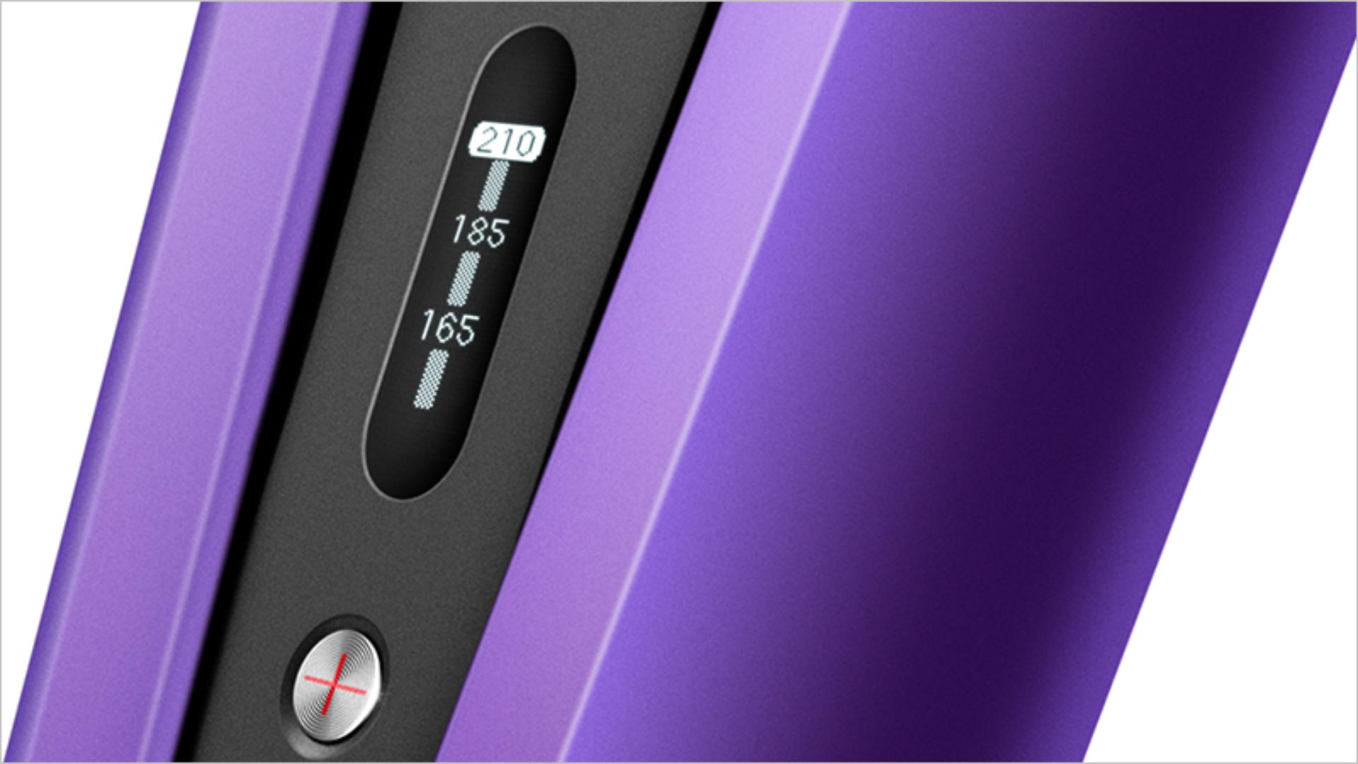 Close up of the temperature display