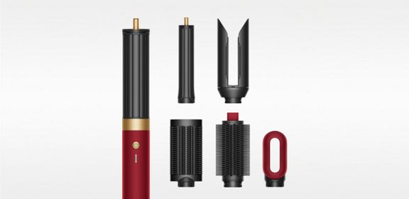 مجفف ومصفف Dyson Airwrap Co-anda2x™‎ متعدد الوظائف الجديد - للشعر المالس+المموَّج | (الأحمر المخملي والذهبي) 