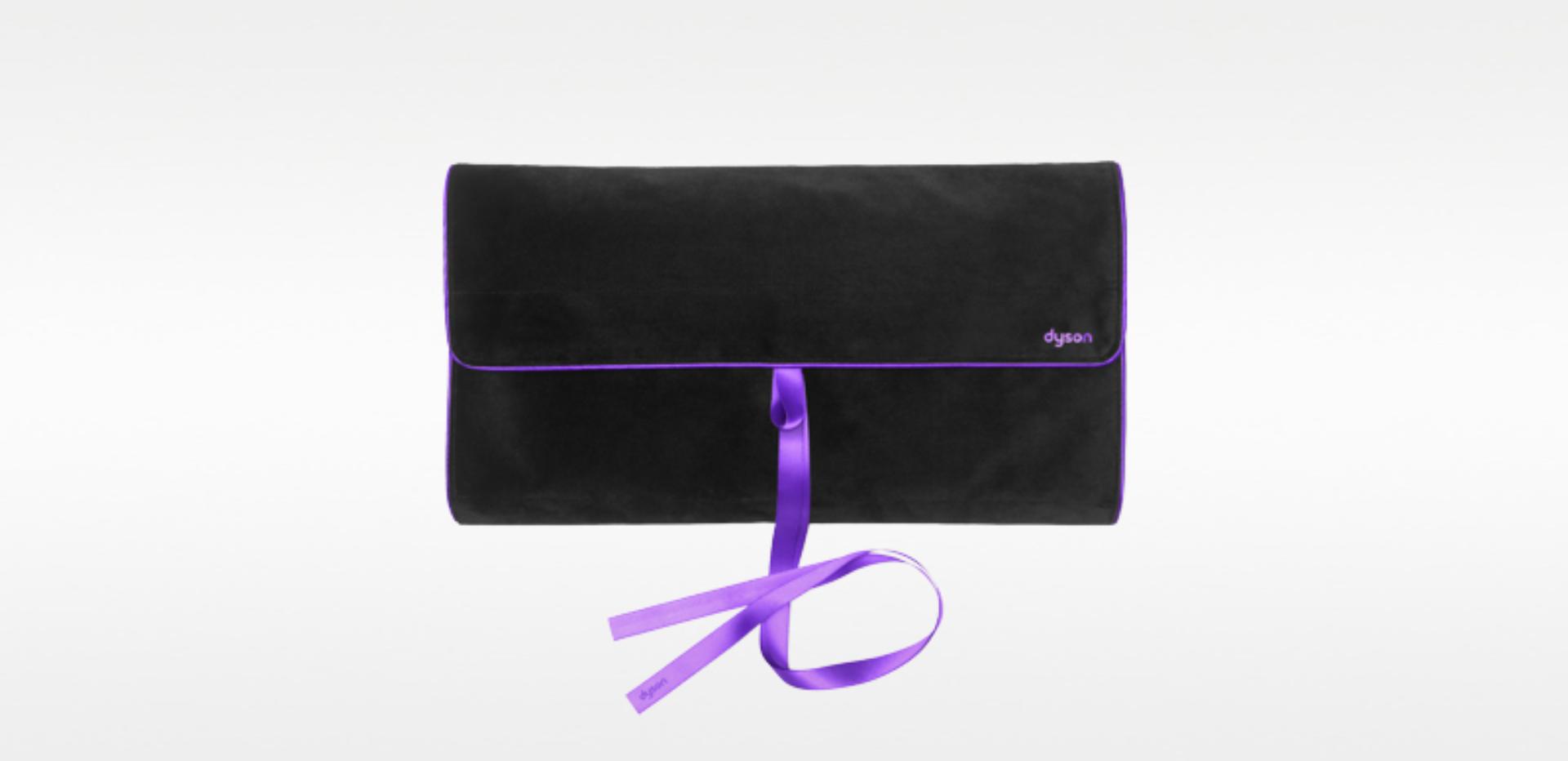Black and purple Dyson-designed storage bag