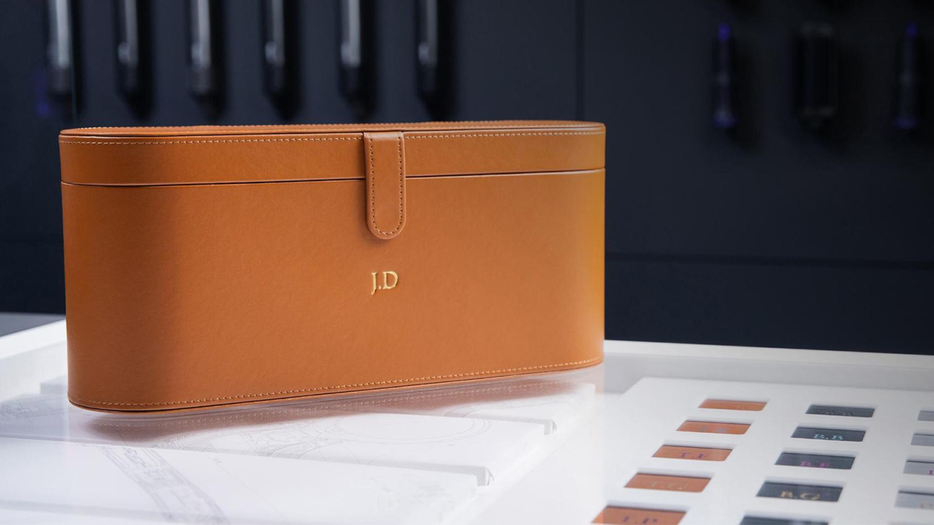 Presentation case with someone's initials