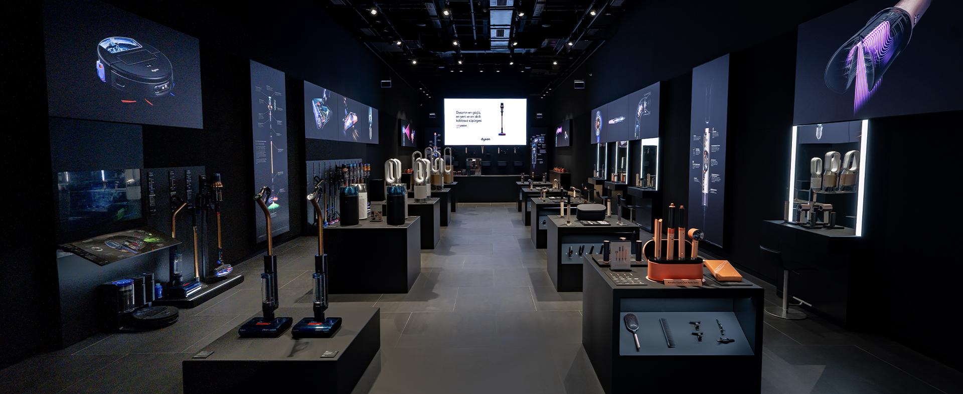Dyson Demo Store'un iç kısmı.
