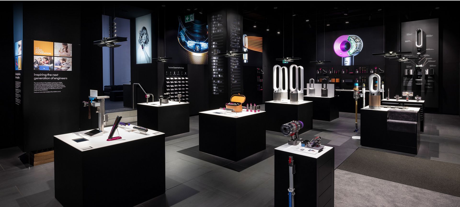 Inside of Dyson Demo Store at George Street Sydney
