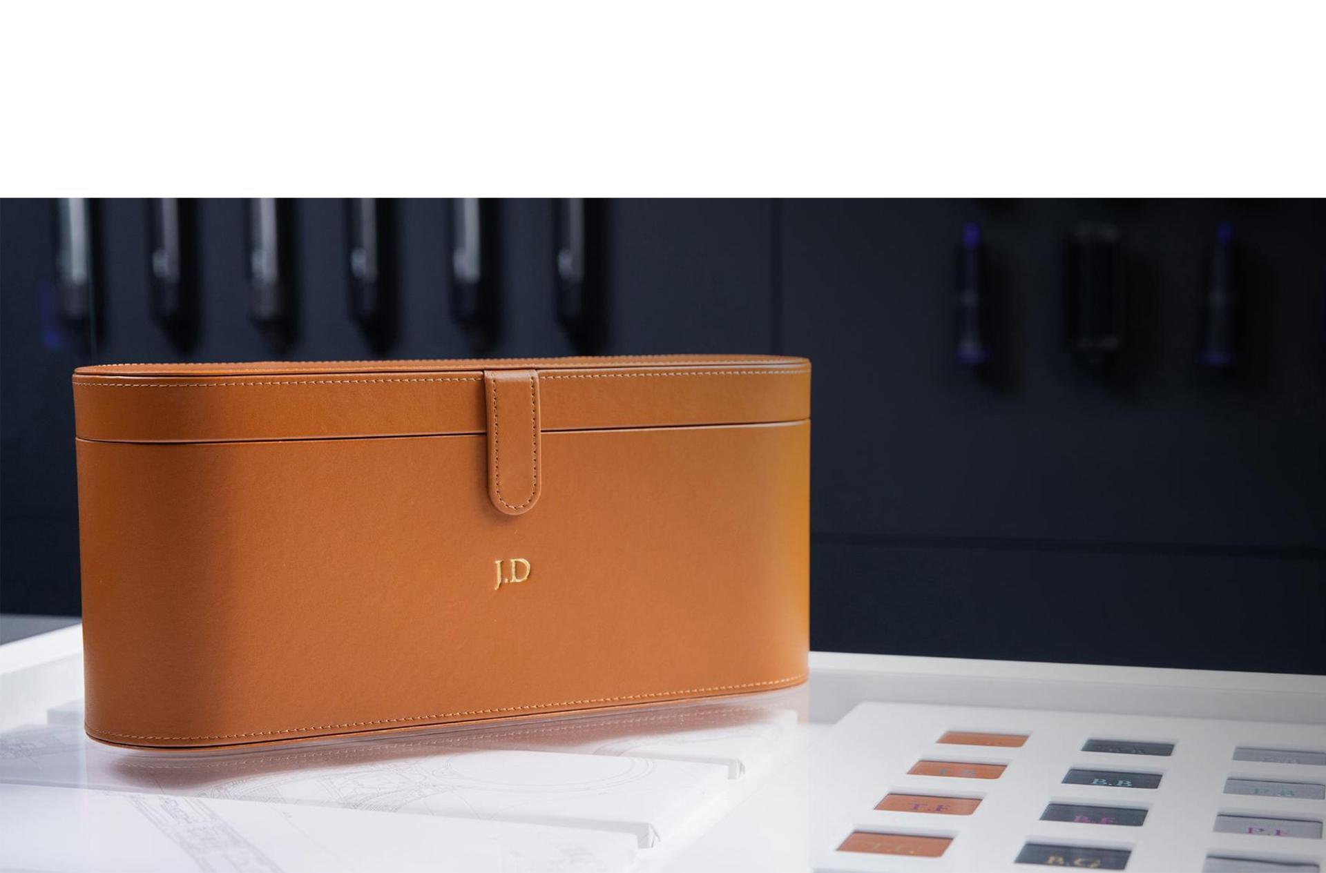 Presentation case with someone's initials
