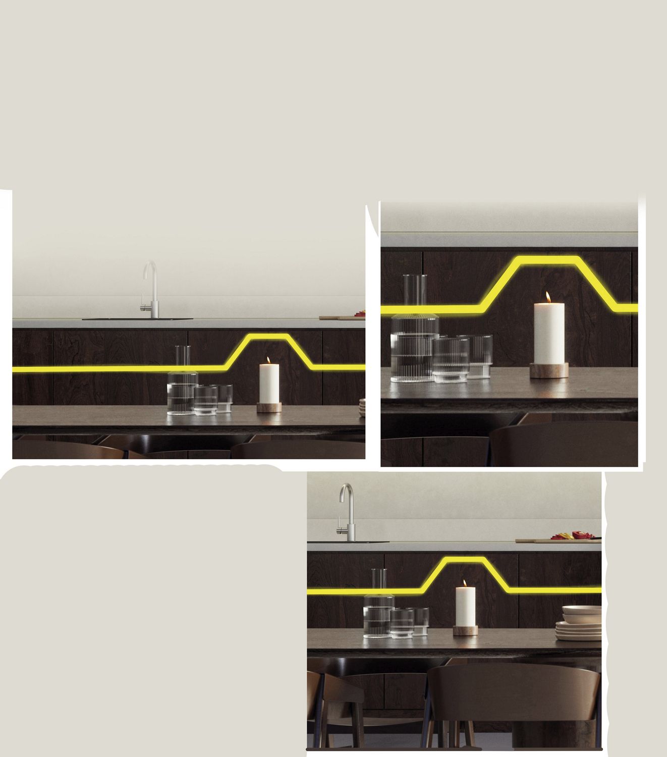 A wire-haired dog lying on a living room rug. 