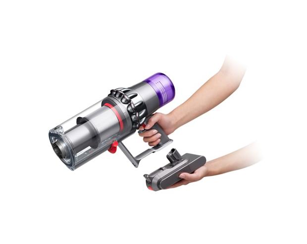 The Dyson V11 vacuum click-in battery