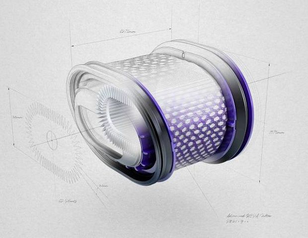 Dysons fully sealed Hepa filter