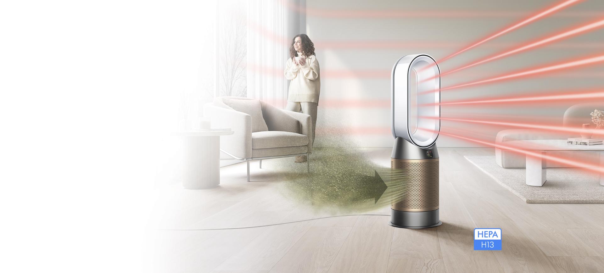 Dyson Purifier Hot+Cool Formaldehyde HP09 with allergens being captured