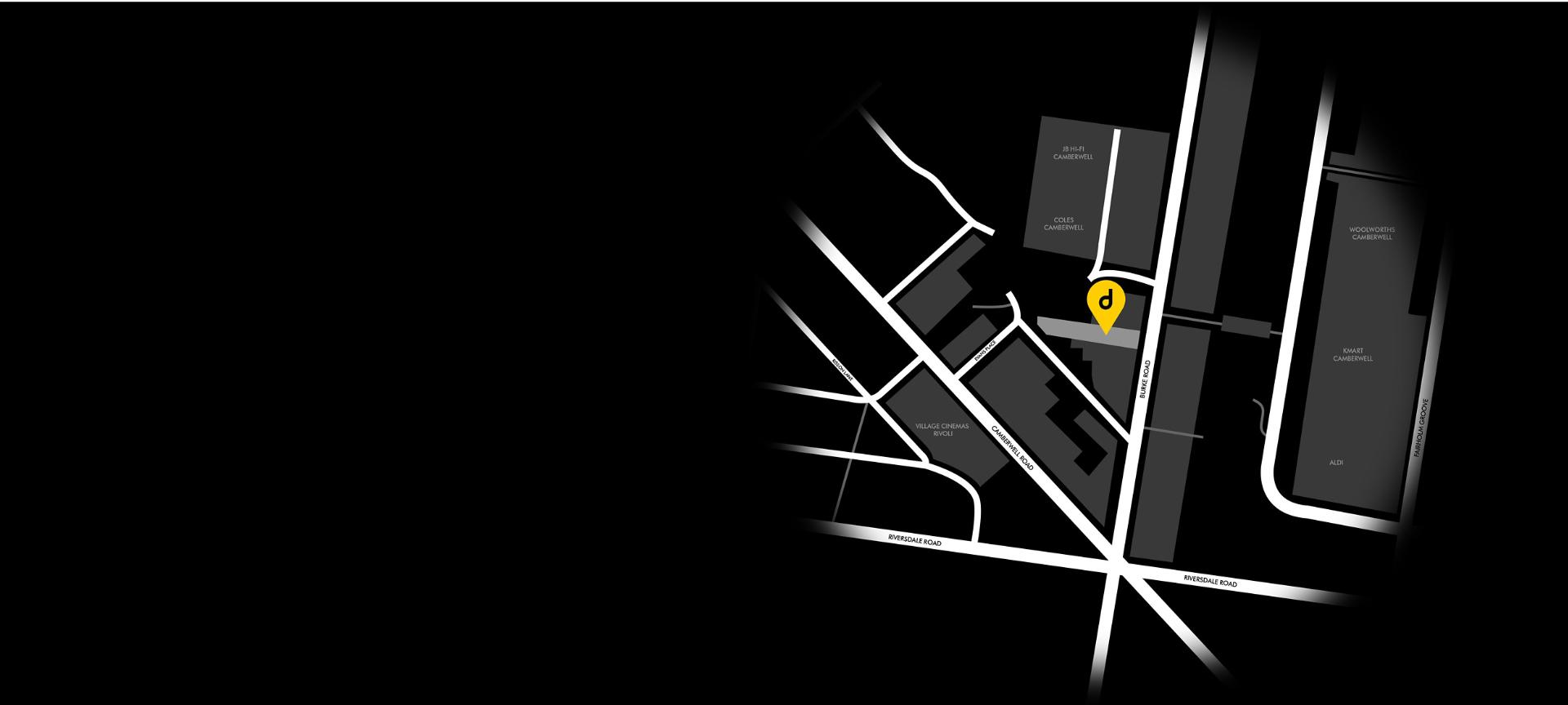 Map to Melbourne Service Centre