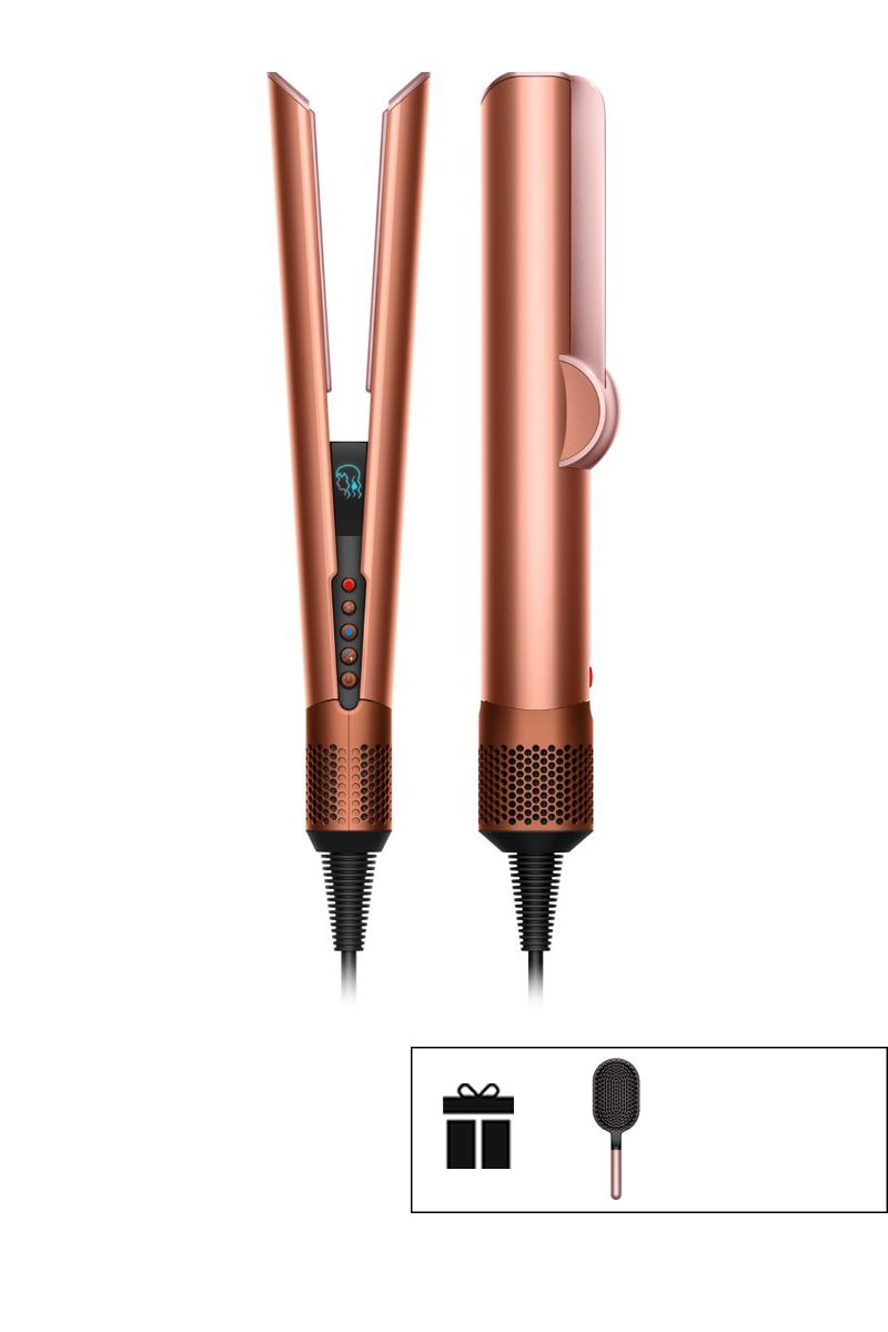 Jaunais Dyson Airstrait™ žāvētājs un taisnotājs (Amber silk/Pink champagne)