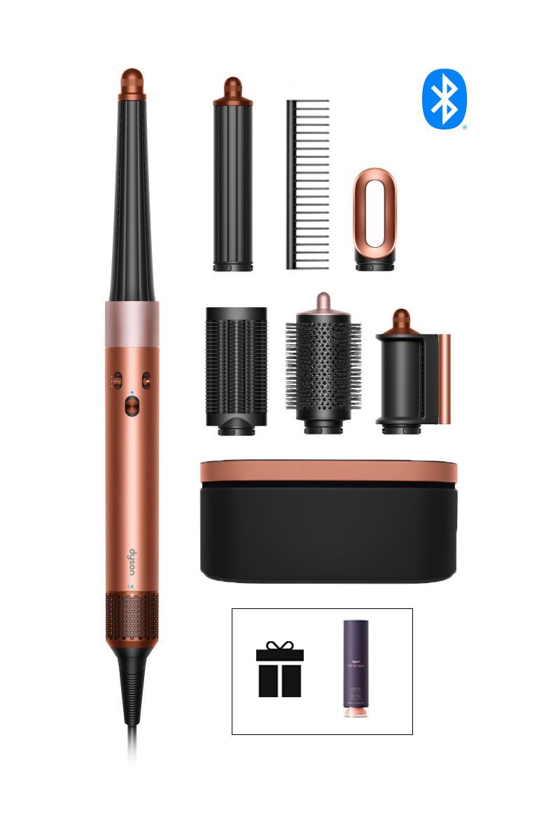 Aparatul de coafat și uscătorul Dyson Airwrap i.d.™ - Straight+Wavy (Amber silk / Pink champagne)