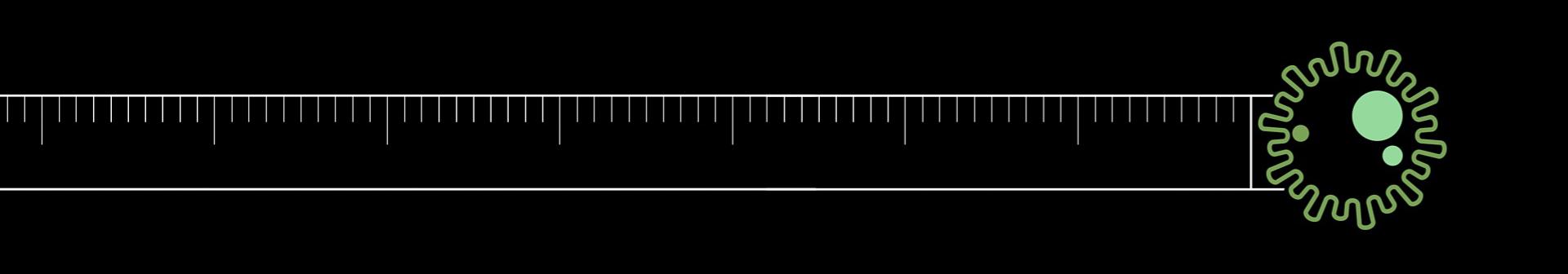 Partikülleri ölçen cetvel ilüstrasyonu
