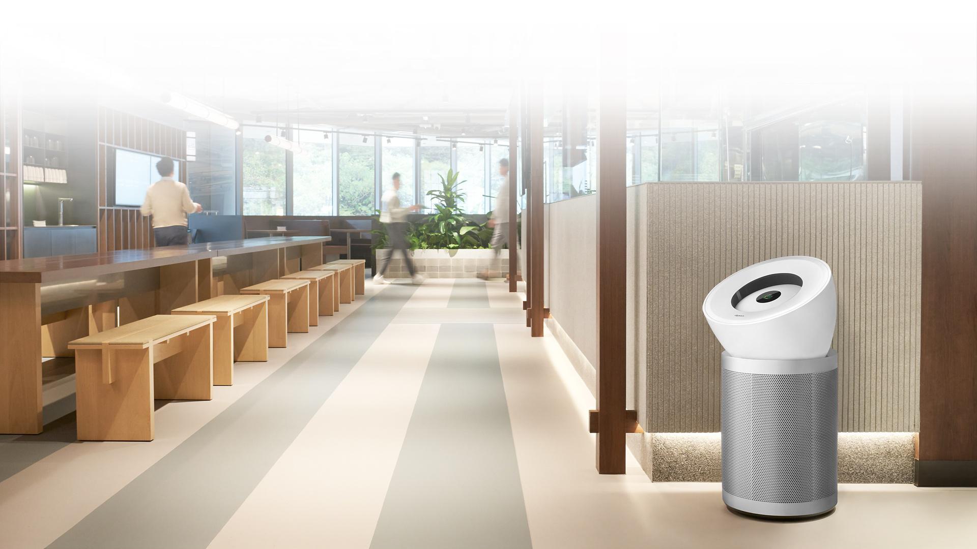 Dyson Airblade V and a row of Dyson Supersonic Professionals situated in The Well's bathroom