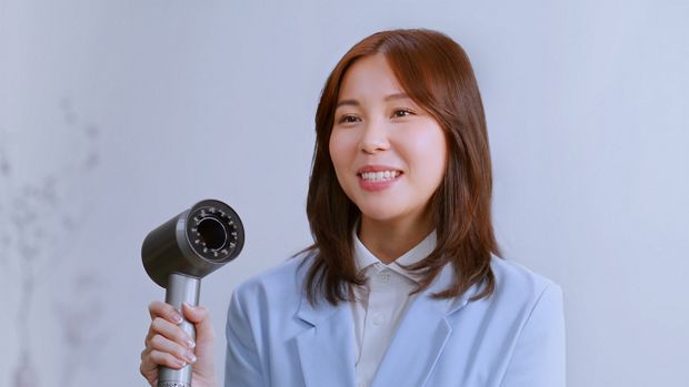 Close-up of coloured hair